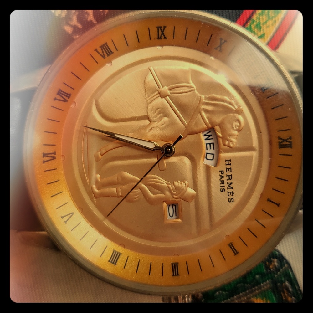 Hermes Paris stainless steel back water resistant